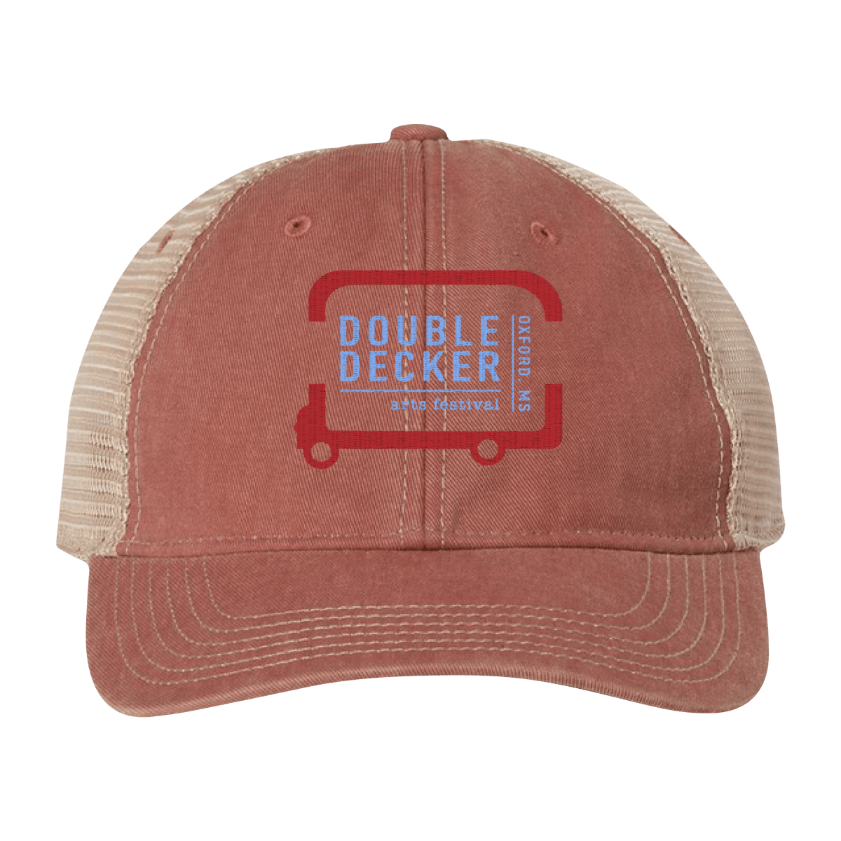 2025 Double Decker Vintage Red Trucker Cap - Shop B - Unlimited - caps adjustable