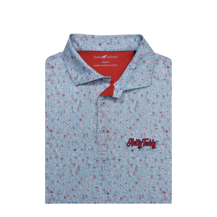 Hotty Toddy Horn Legend Wine Pattern Polo