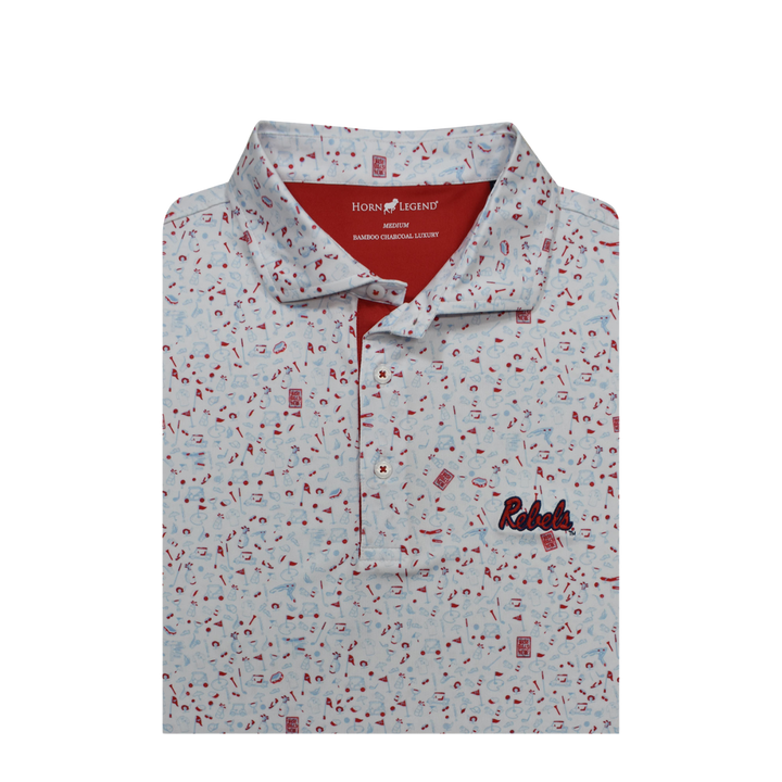 Ole Miss Horn Legend Golf Pattern Polo