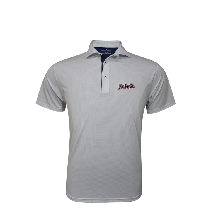 Ole Miss Rebels Script Horn Legend Pin Dot Pattern Polo