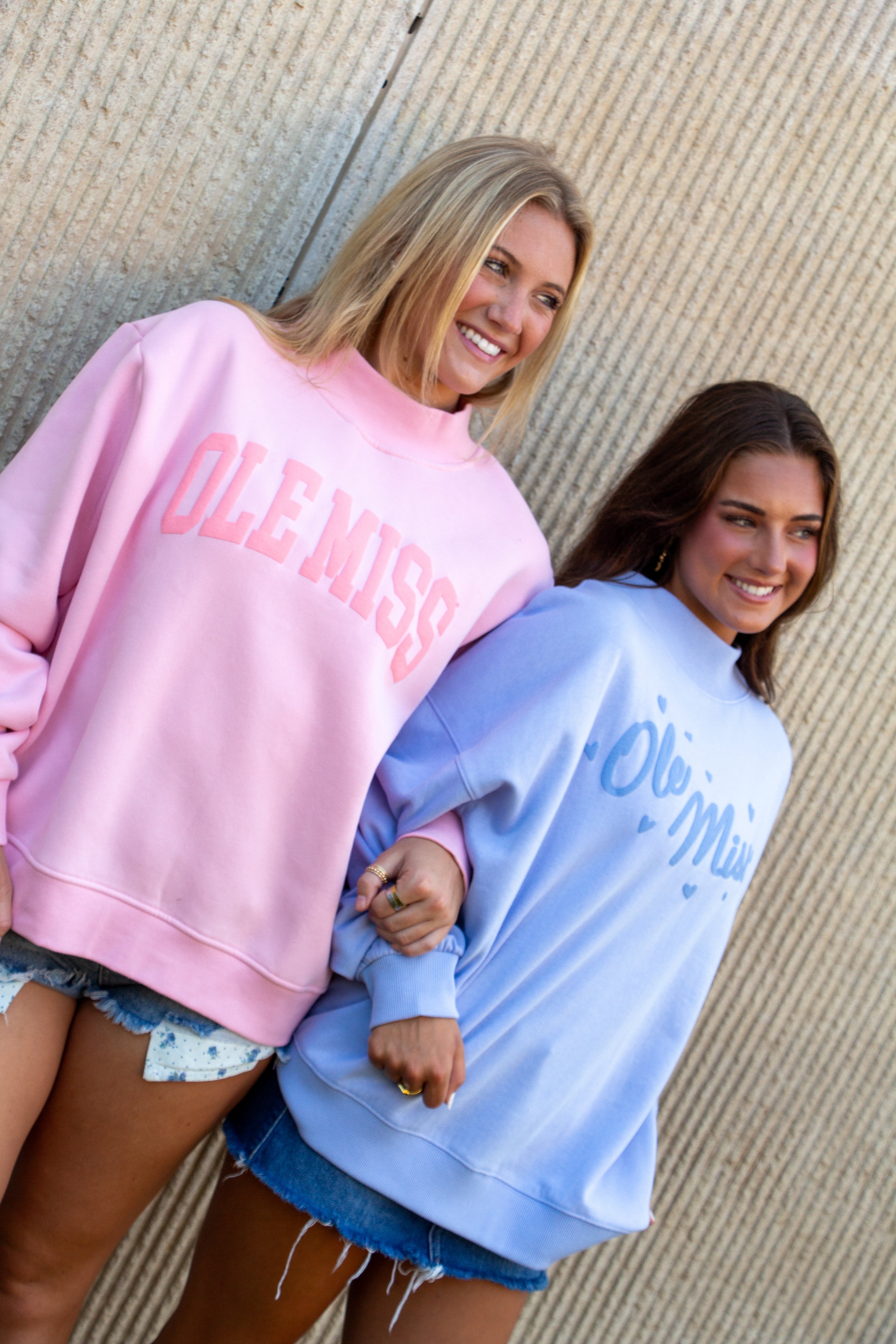 Hearts for Ole Miss Mock Neck Crew Sweatshirt