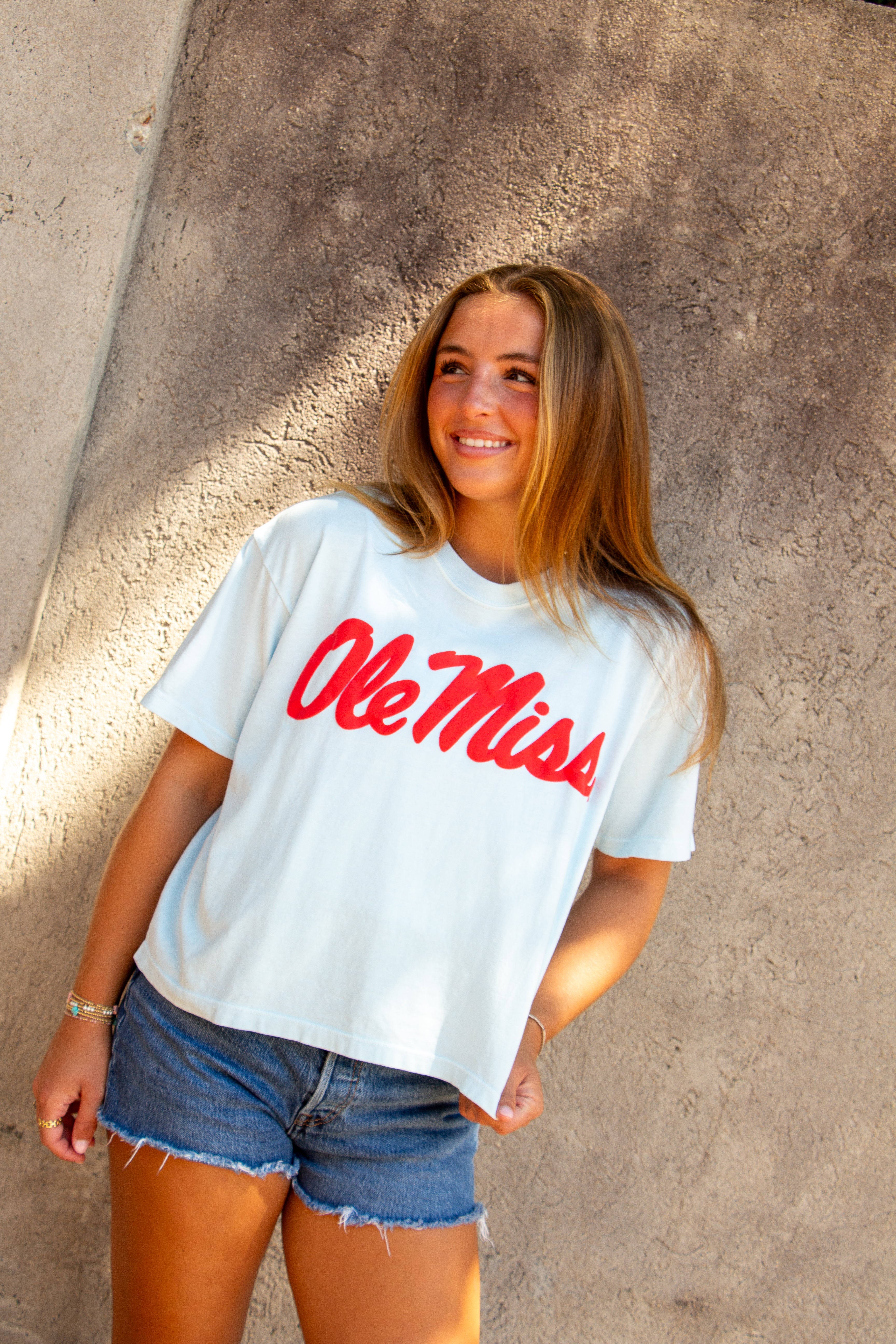 Ole Miss Script Boxy Crop T-Shirt