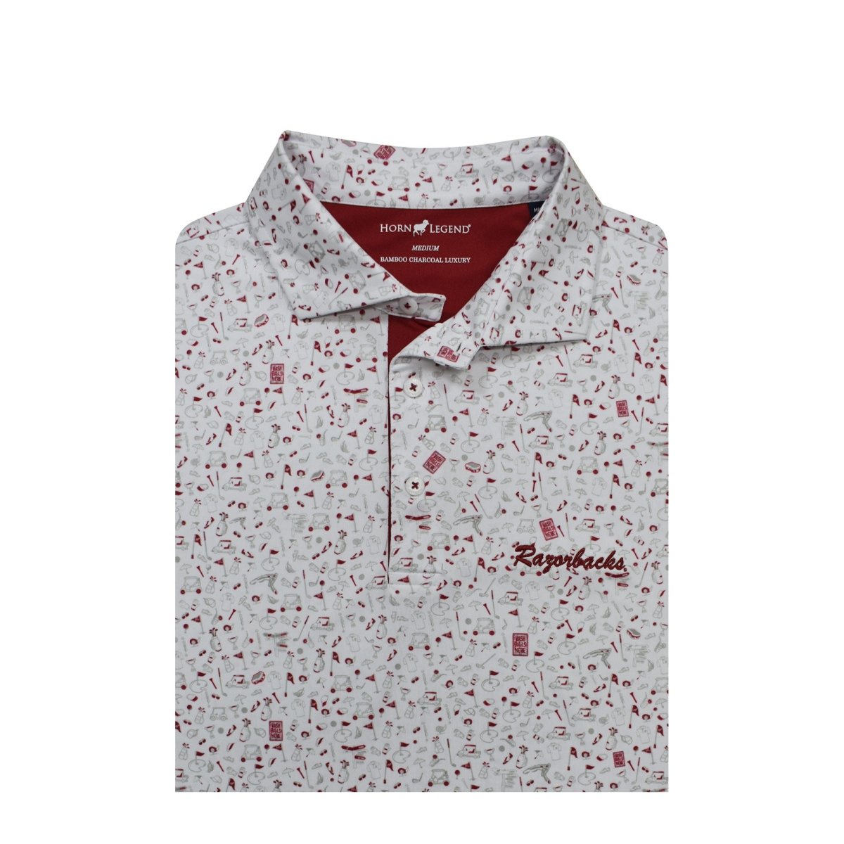 Arkansas Horn Legend Golf Pattern Polo