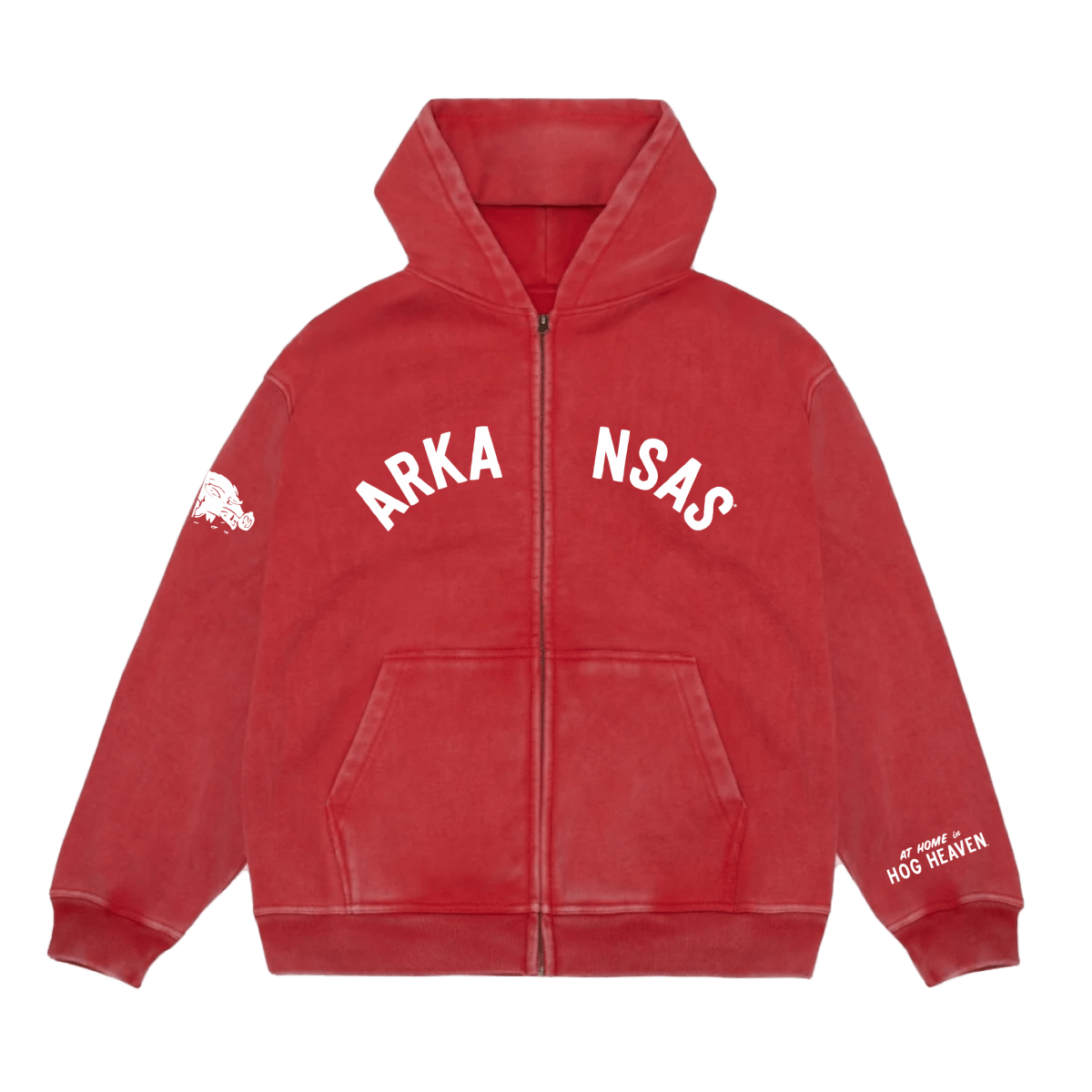 Arkansas Patchwork Full Zip Hoodie - Game Day Apparel - Hoodies & Sweatshirts