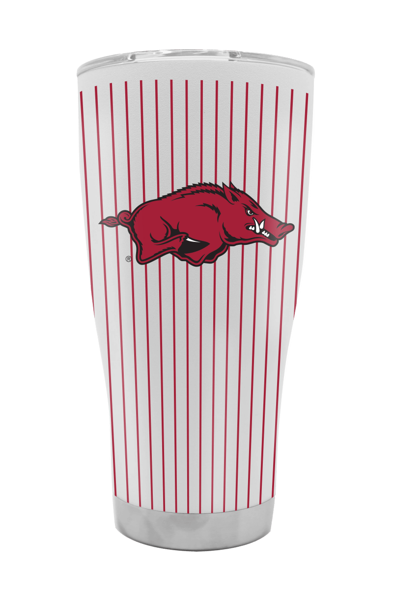 Arkansas Pinstripe Baseball 30oz Tumbler - Shop B - Unlimited - novelty drinkware