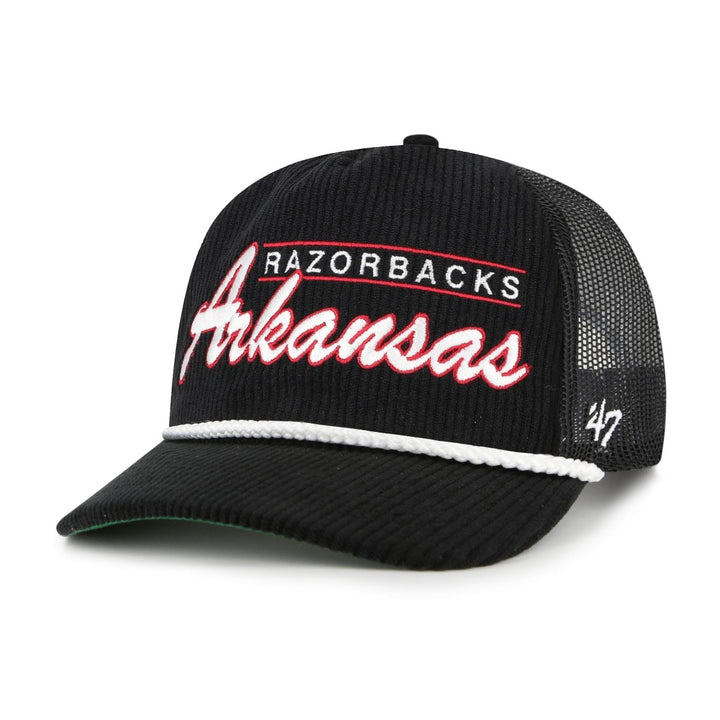 Arkansas Razorbacks Black Double Header Mesh 47 Brand Hitch RF Hat - Shop B - Unlimited - caps adjustable