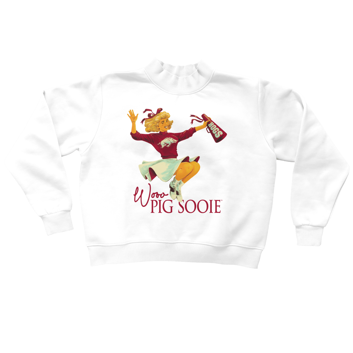 Arkansas Vintage Cheerleader Mockneck - Game Day Apparel -