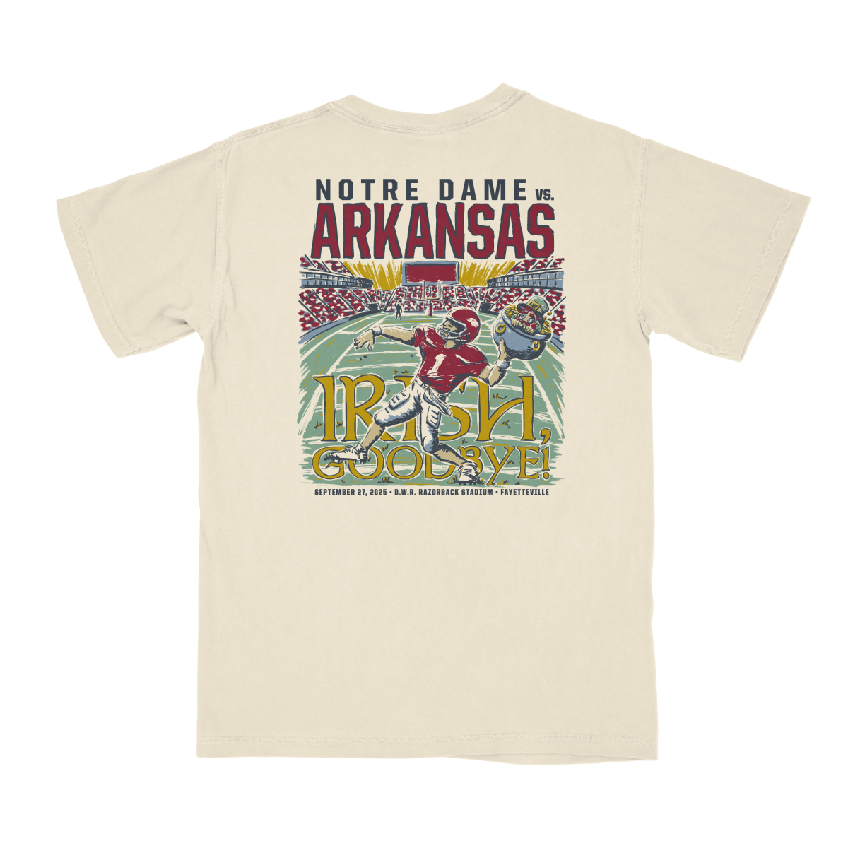 Arkansas vs Notre Dame Game Day 2025 T-Shirt - Shop B - Unlimited -