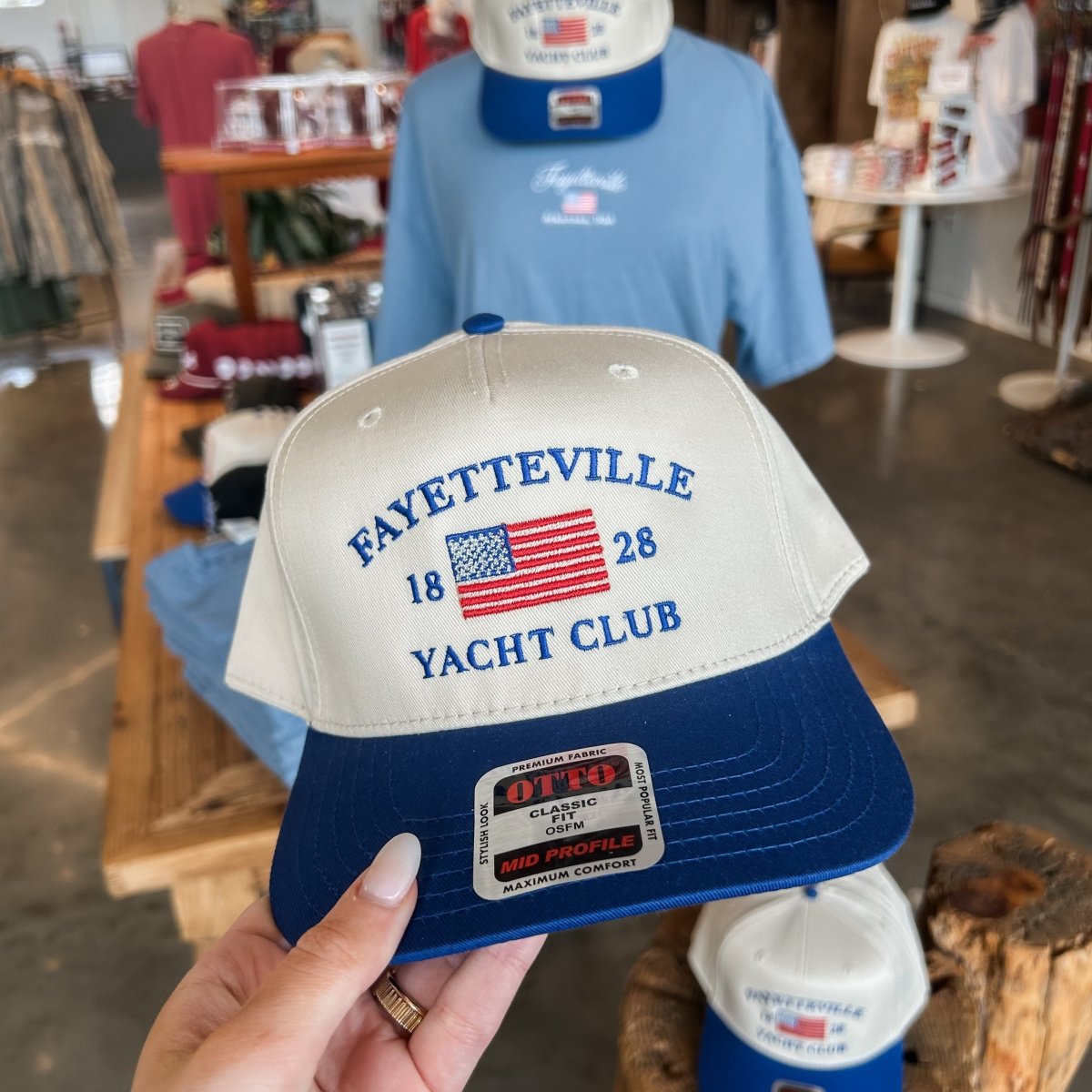 Fayetteville Embroidered Flag Hat - Shop B - Unlimited - caps adjustable