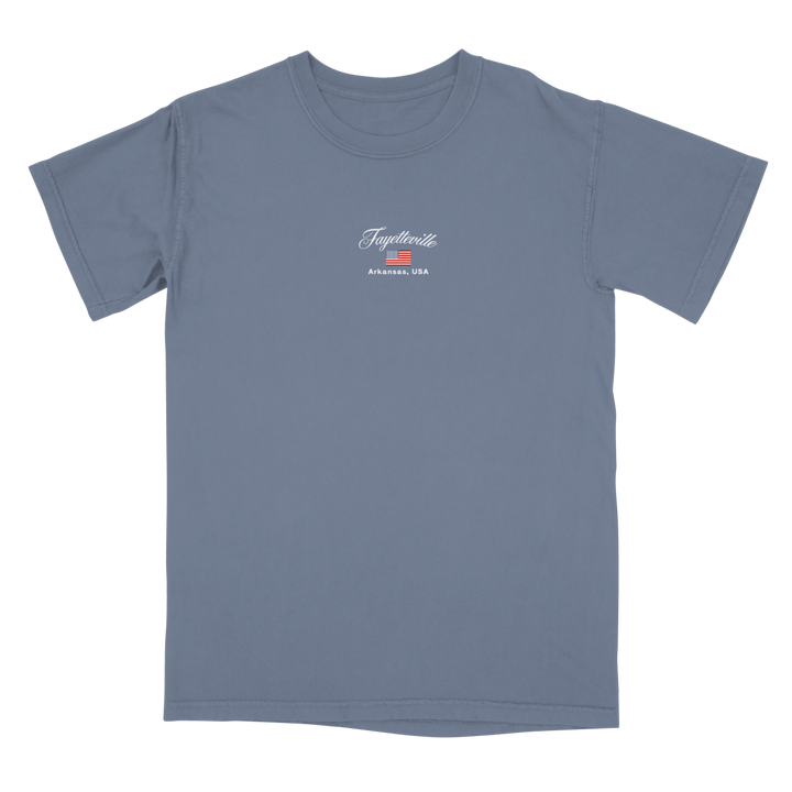 Fayetteville Vintage Flag Embroidered T-Shirt - Shop B - Unlimited - men tee