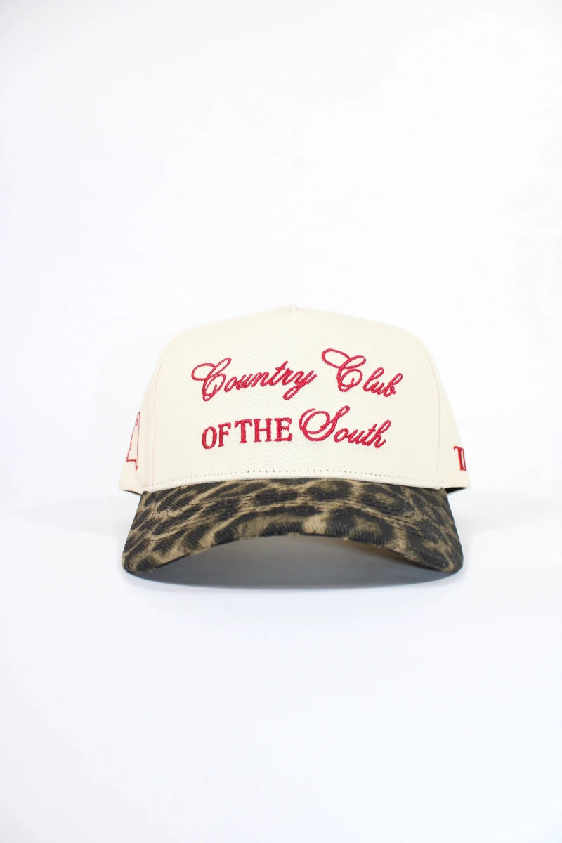 Leopard "Country Club of the South" Hat - Game Day Apparel - Caps Adjustable