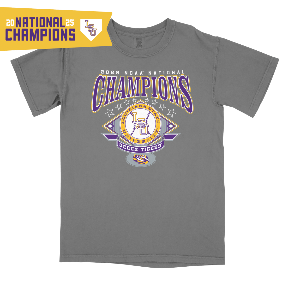 LSU Tigers 2025 Baseball National Champions Official Logo Tank Top - College World Series Champs