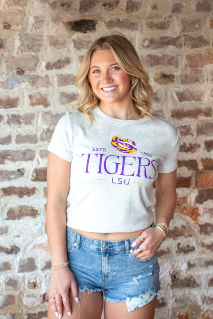 LSU Pressbox Danni Ribbed Short Sleeve Tee - Shop B - Unlimited - men tee