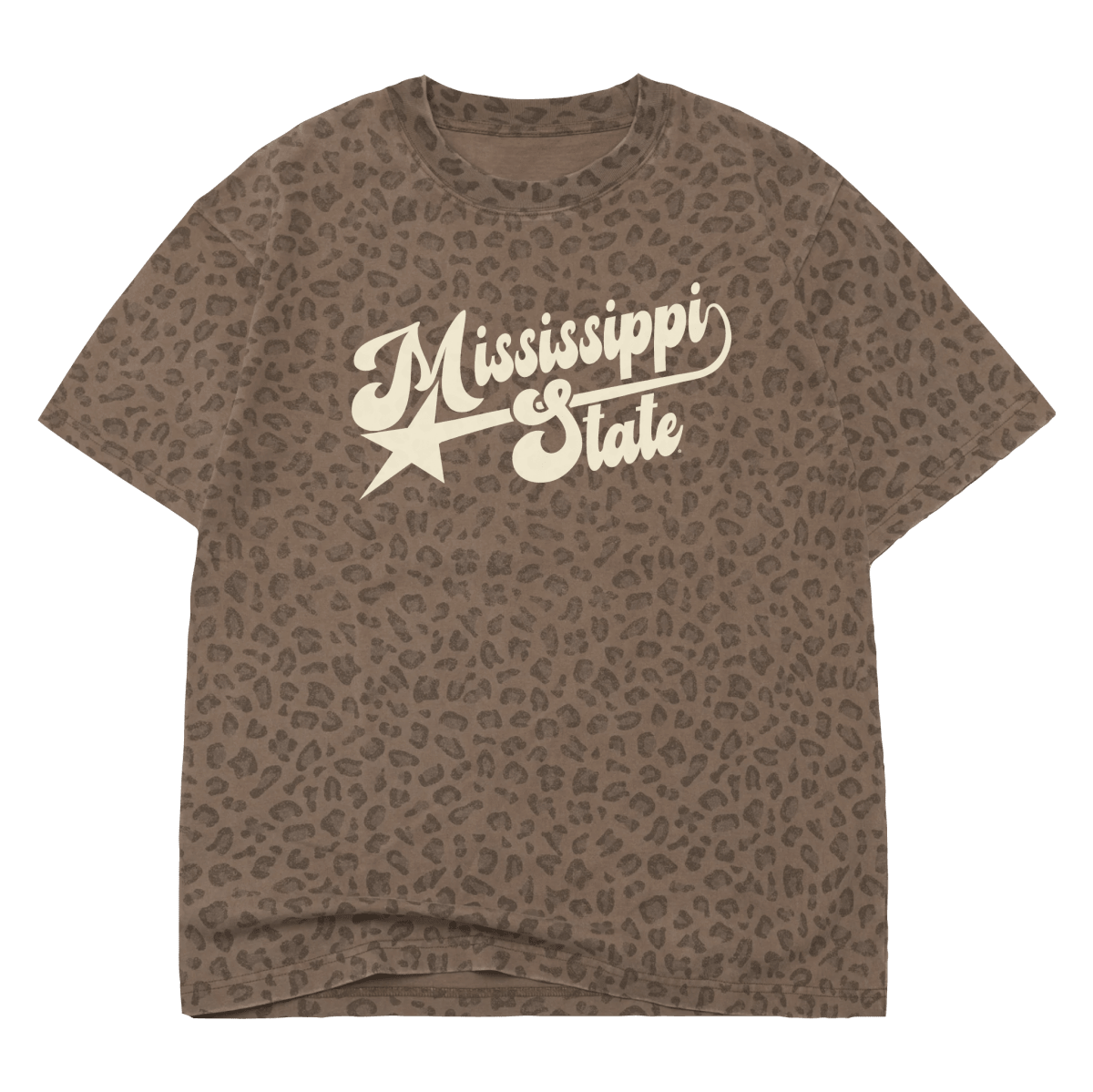 Mississippi State Cotton Collective Vintage Leopard T-Shirt - Game Day Apparel -