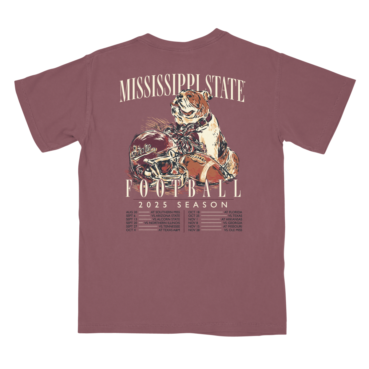 Mississippi State Football Schedule 2025 T-Shirt - Shop B - Unlimited -