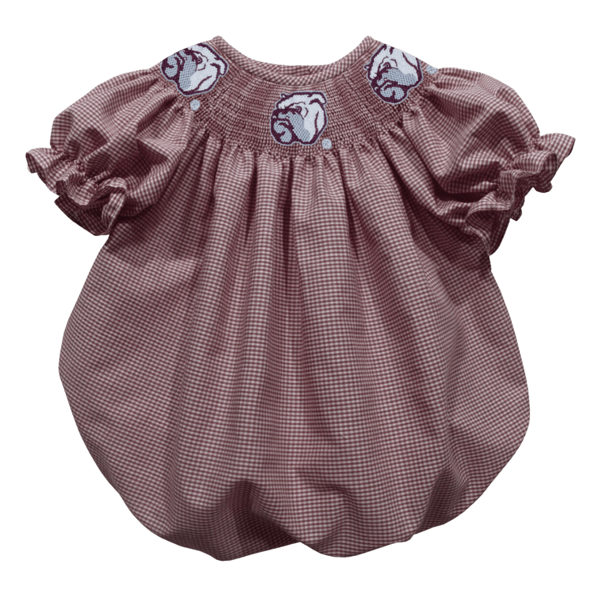 MSU Smocked Gingham Girls Bubble Dress Shop.B Unlimited