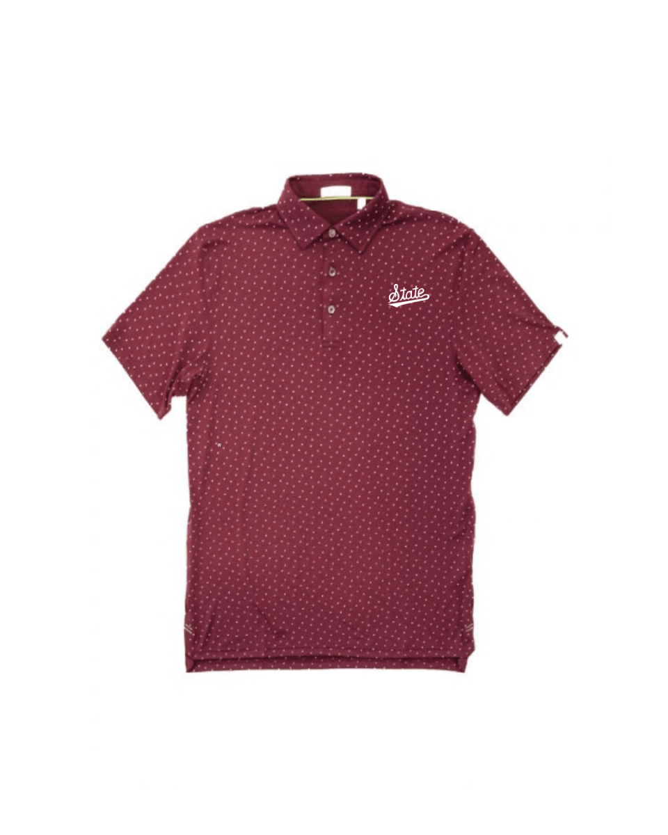 Mississippi State University Maroon Ace Dot Polo - Game Day Apparel - Polo