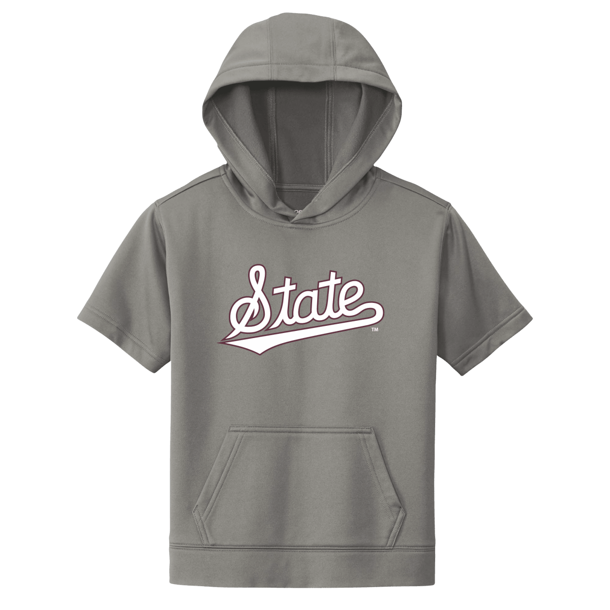 Mississippi State University Script Baseball Youth Short Sleeve Hoodie - Game Day Apparel - youth toddler