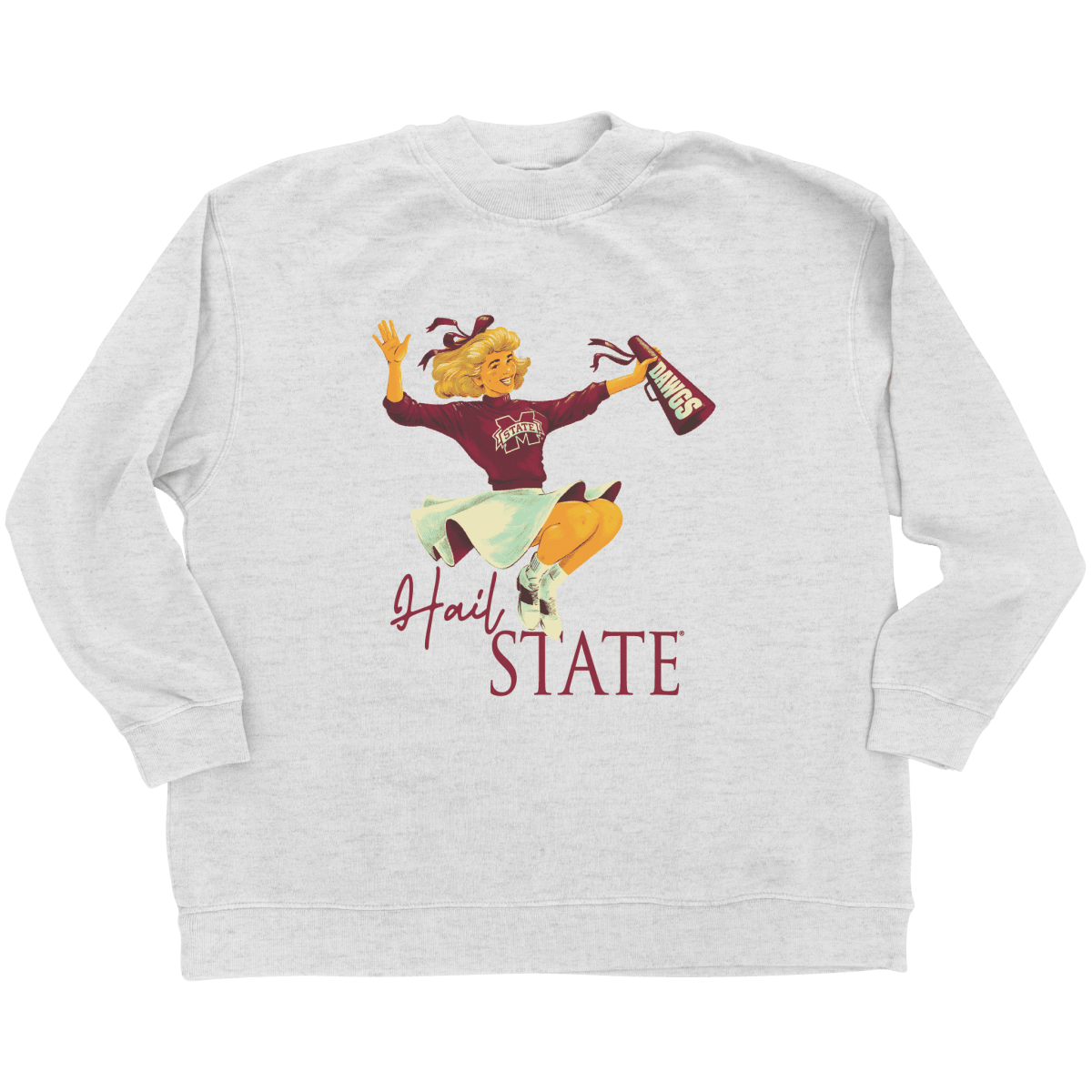 Mississippi State Vintage Cheerleader Mockneck - Game Day Apparel -
