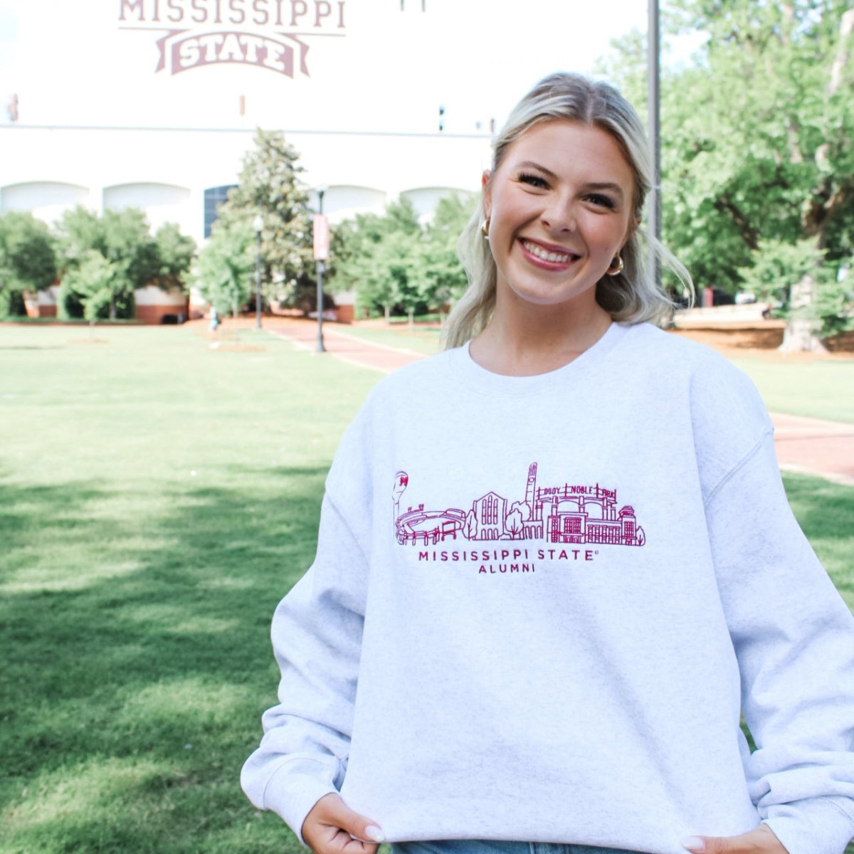 MSU Embroidered Campus Alumni Sweatshirt - Shop B - Unlimited - men fleece