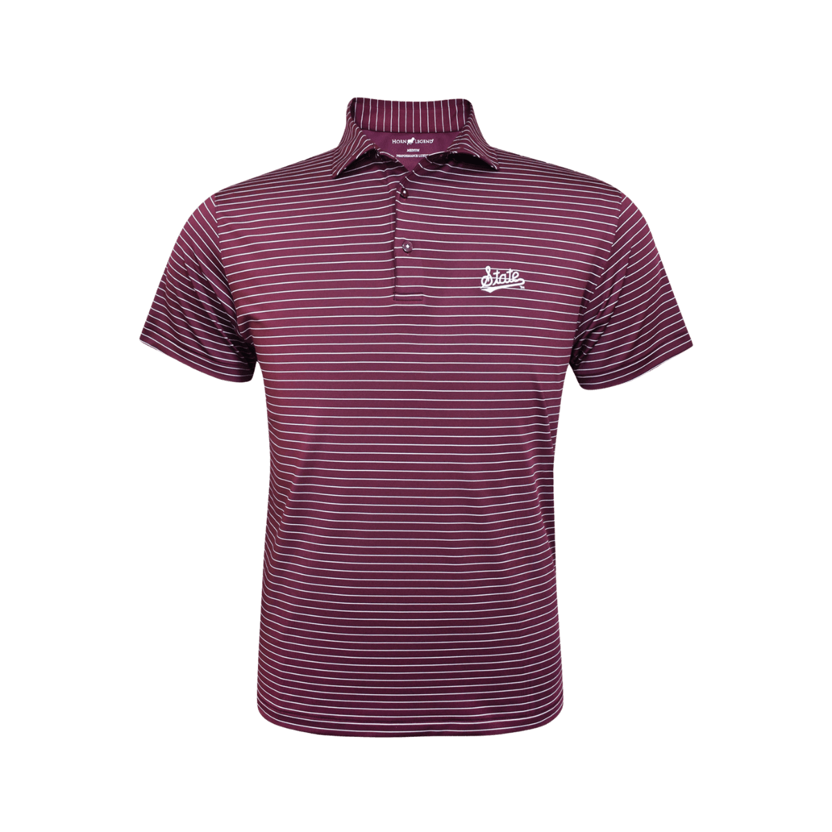 MSU Horn Legend Maroon Stripe Polo - Shop B - Unlimited - men resort