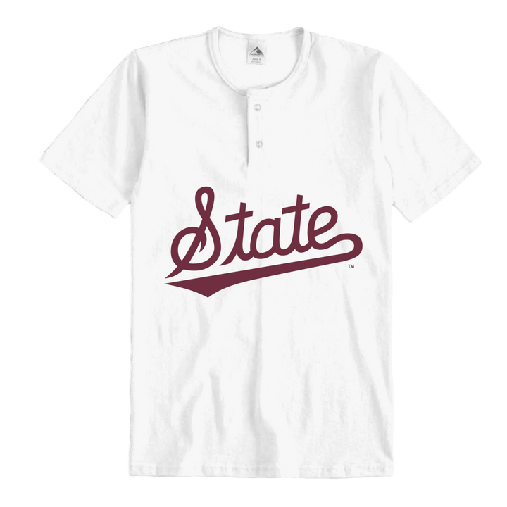 MSU State Script Henley - Shop B - Unlimited - men tee