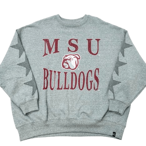 NCAA Mississippi State Bulldogs Women's Burnout Campus Pullover Sweatshirt - Charcoal, X-Large