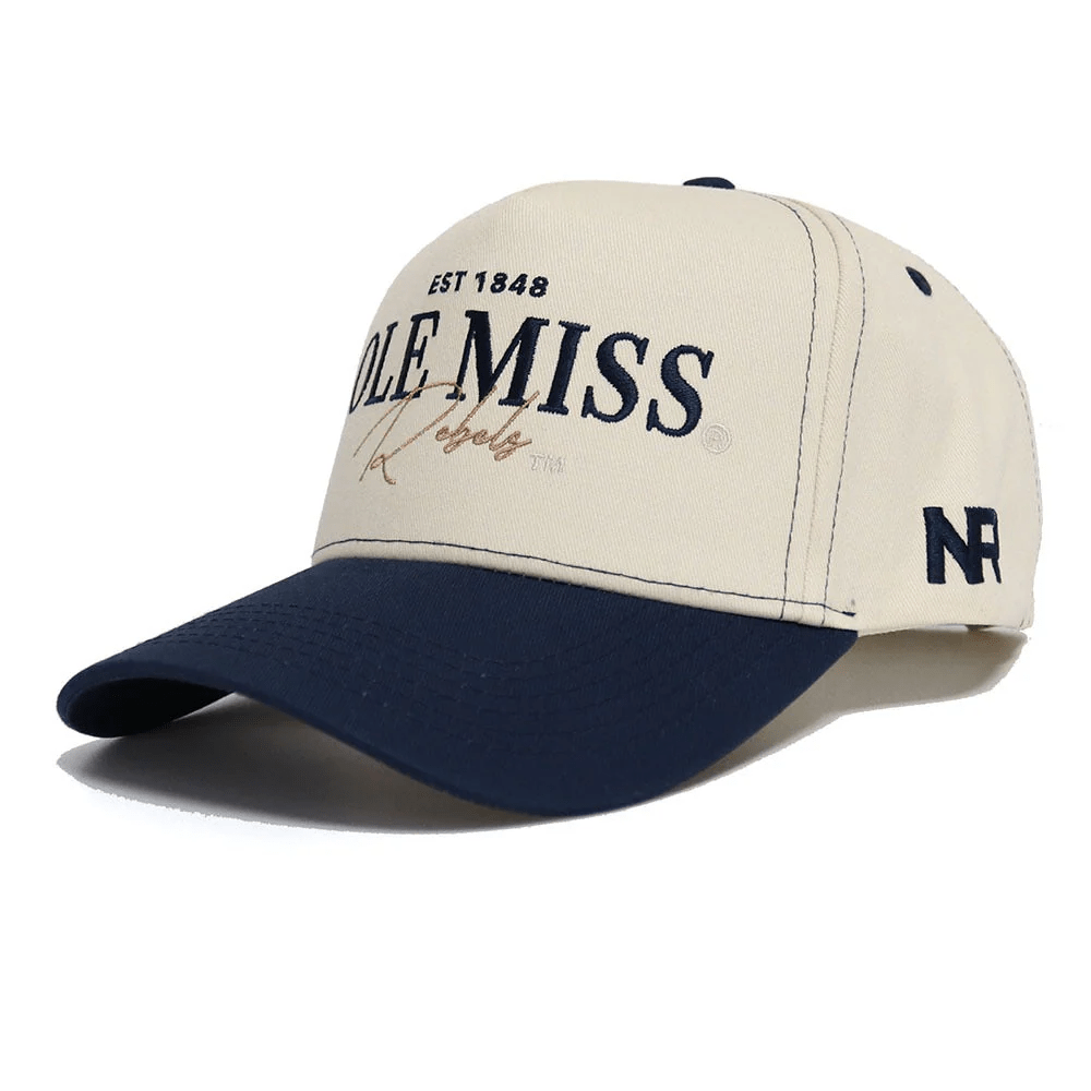 Navy Blue Ole Miss No Rivals Vintage Hat - Shop B - Unlimited - caps adjustable