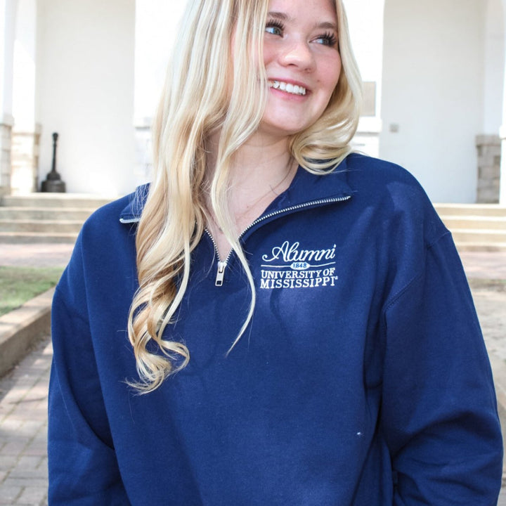 Ole Miss Alumni Embroidered 1/4 Zip Pullover - Shop B - Unlimited - men fleece