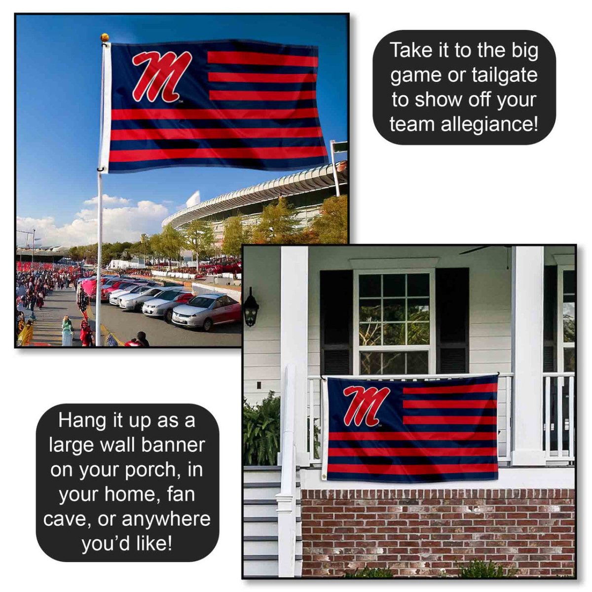 Ole Miss American Stripes Nation Flag - Shop B - Unlimited -