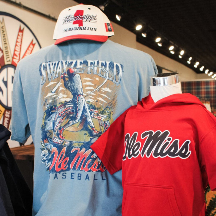 Ole Miss Baseball Youth Short Sleeve Hoodie - Shop B - Unlimited - youth toddler