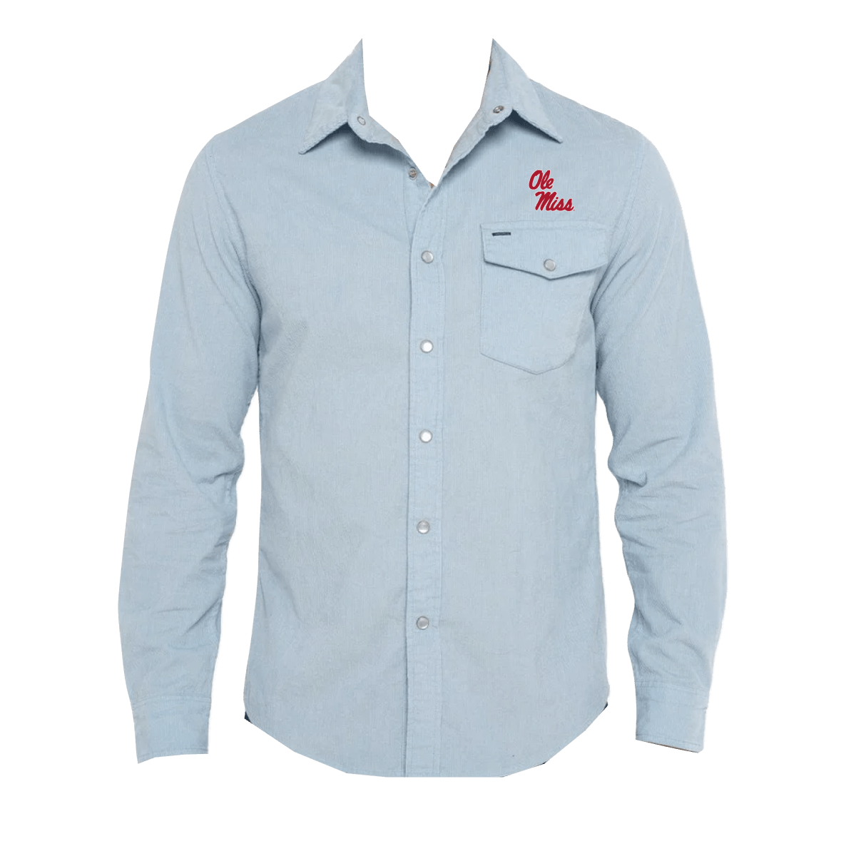 Ole Miss Criquet Corduroy Pearl Snap - Shop B - Unlimited - men resort