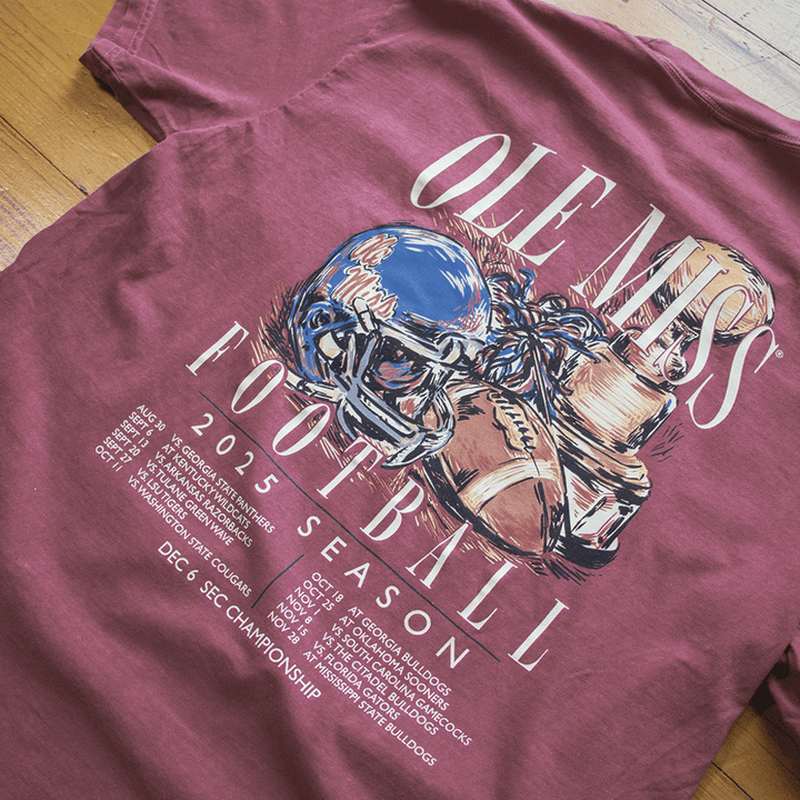 Ole Miss Football 2025 Schedule T-Shirt - Shop B - Unlimited - men tee