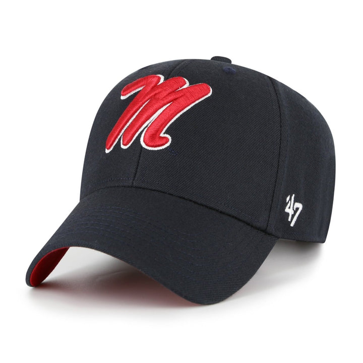 Ole Miss M Script Sure Shot Snapback 47 MVP Wool Hat - Shop B - Unlimited - caps adjustable