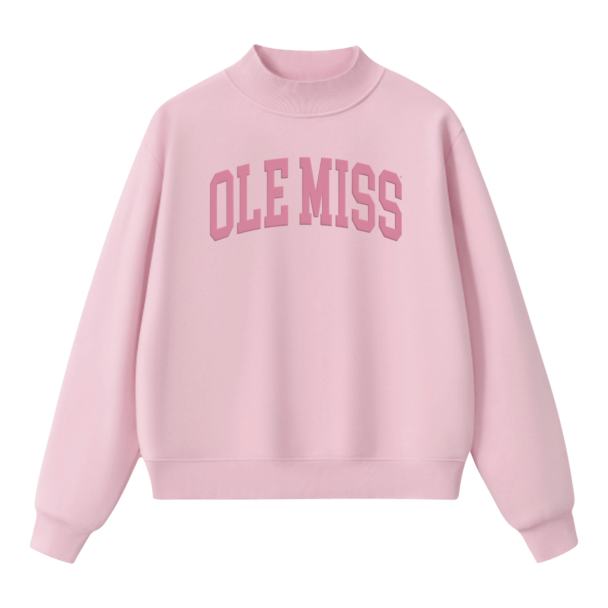 Ole Miss Mock Neck Crew Sweatshirt - Game Day Apparel -