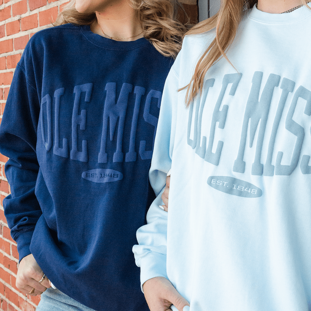 Ole Miss Monochrome Collegiate Crewneck Sweatshirt - Shop B - Unlimited - men fleece