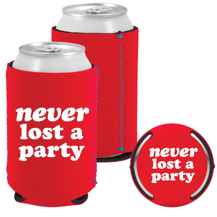 Ole Miss Never Lost A Party Neoprene Can Cooler - Shop B - Unlimited - novelty drinkware