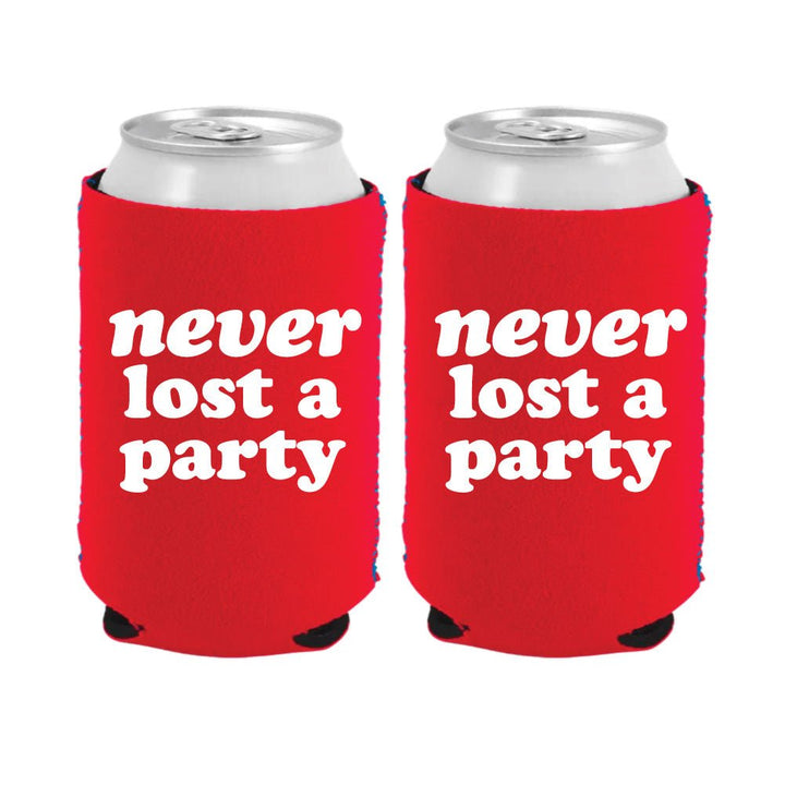 Ole Miss Never Lost A Party Neoprene Can Cooler - Shop B - Unlimited - novelty drinkware