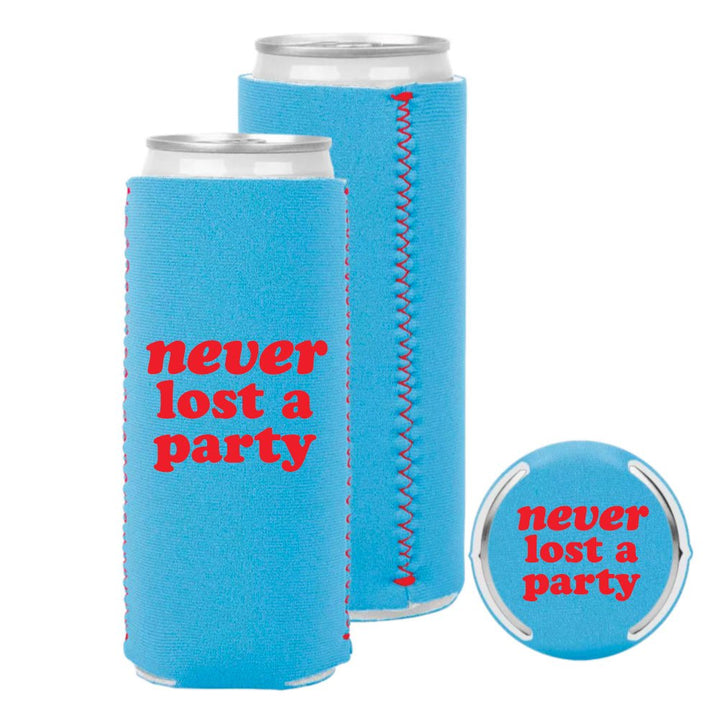Ole Miss Never Lost A Party Neoprene Slim Can Cooler - Shop B - Unlimited - novelty drinkware