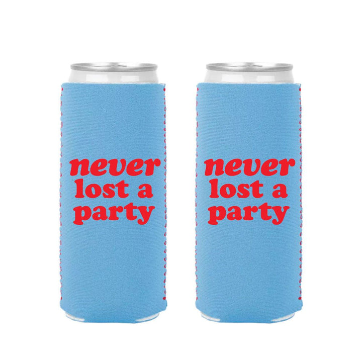 Ole Miss Never Lost A Party Neoprene Slim Can Cooler - Shop B - Unlimited - novelty drinkware