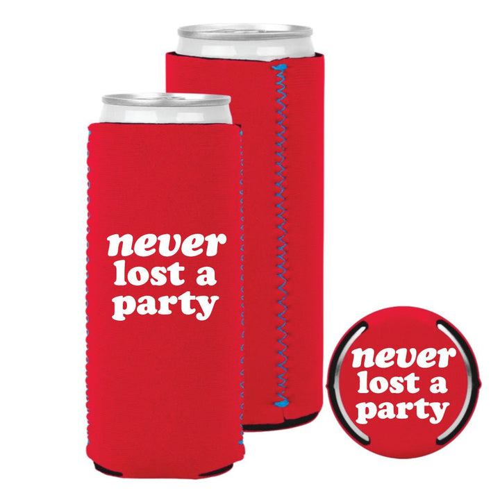 Ole Miss Never Lost A Party Neoprene Slim Can Cooler - Shop B - Unlimited - novelty drinkware