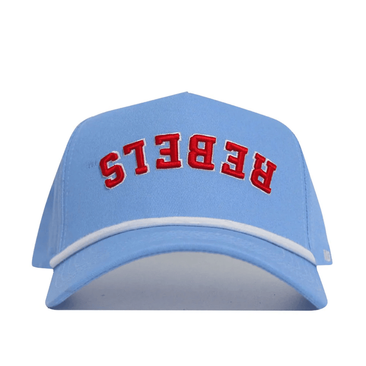Ole Miss No Rivals Upside Down REBELS Powder Blue Hat - Shop B - Unlimited - caps adjustable