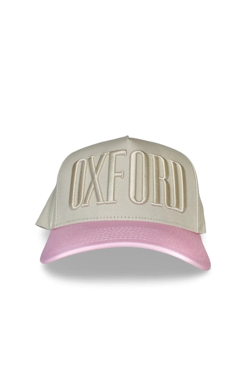 Ole Miss Oxford Cream & Pink Hat - Game Day Apparel - Caps Adjustable