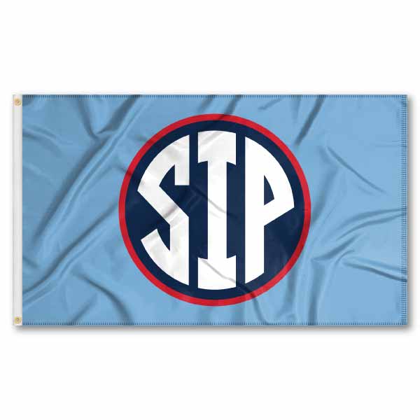 Ole Miss Powder Blue Sip Logo Flag - Shop B - Unlimited - novelty flags