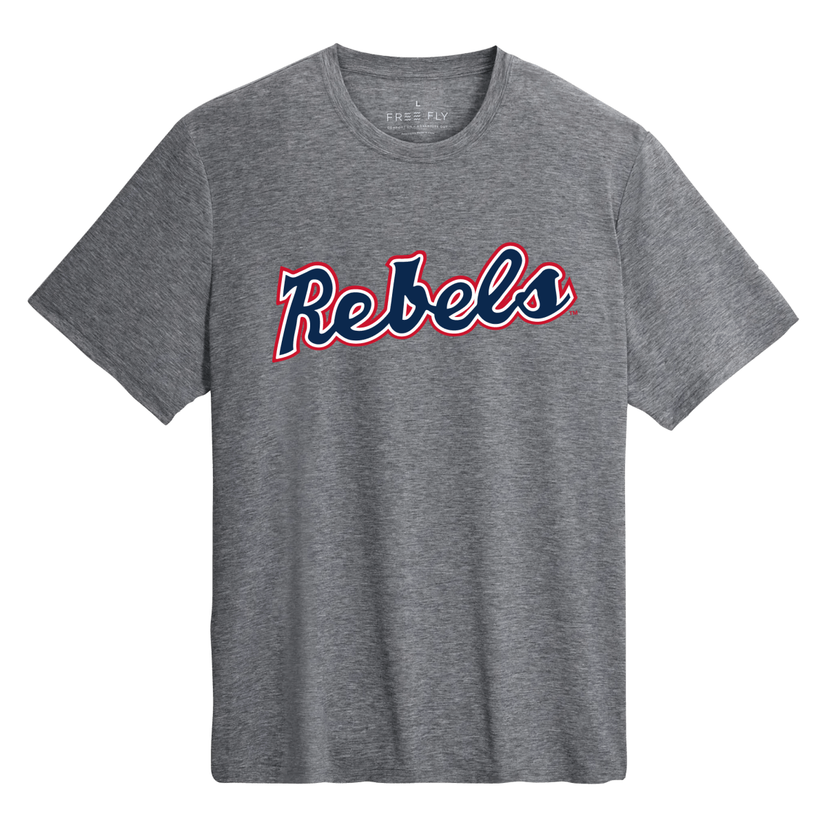 Ole Miss Rebels Baseball Script Free Fly Elevate Lightweight Tee - Game Day Apparel -