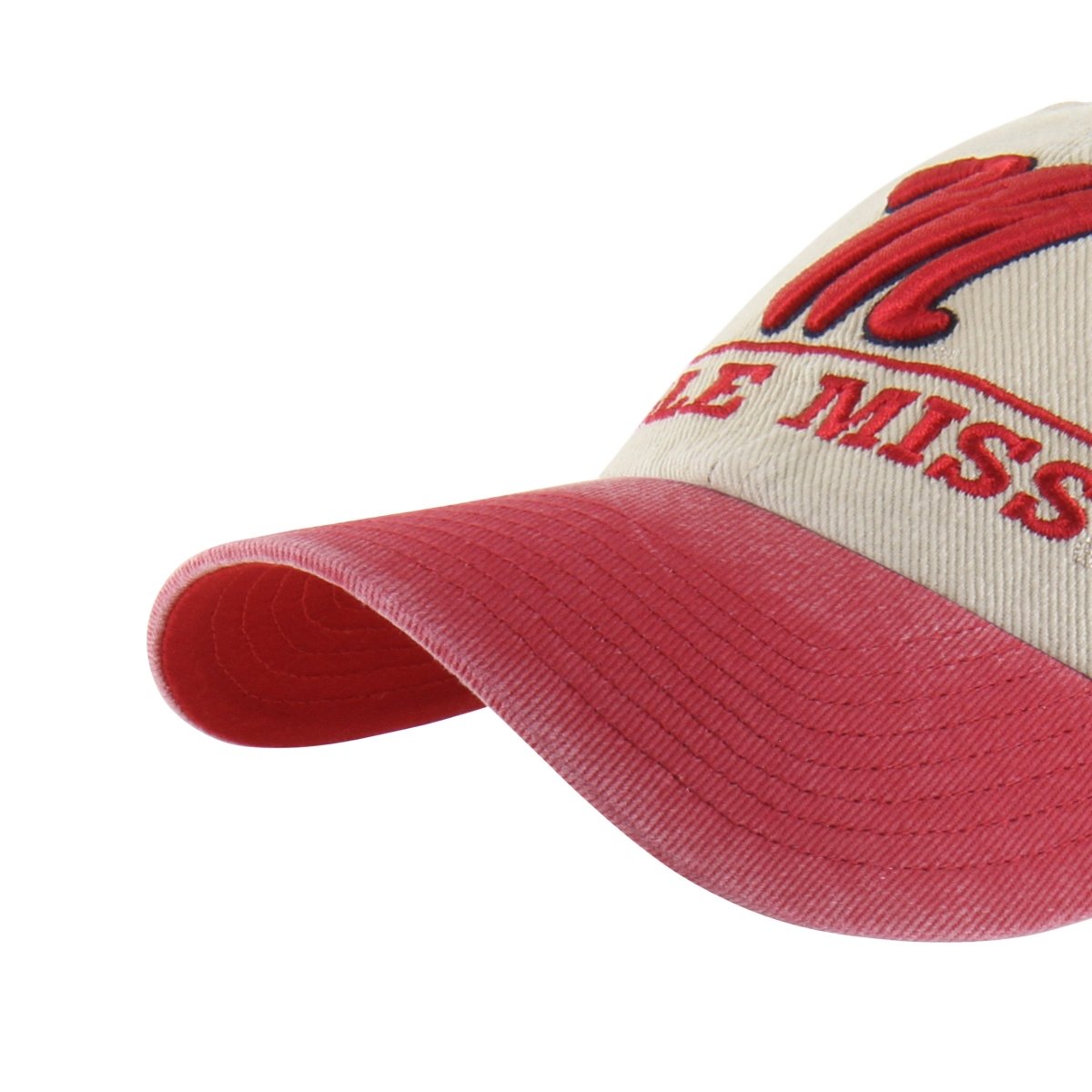 Ole Miss Rebels Mojave M Script Logo Line TT 47 Brand Clean Up Hat - Game Day Apparel - caps adjustable