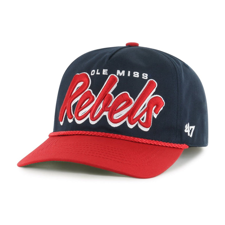 Ole Miss Rebels Navy Drop Shadow Rope 47 Brand Hitch Cap - Shop B - Unlimited - caps adjustable
