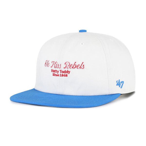 Ole Miss Rebels Sandstone Script Stack 47 Brand Captain Hat - Game Day Apparel - Caps Adjustable