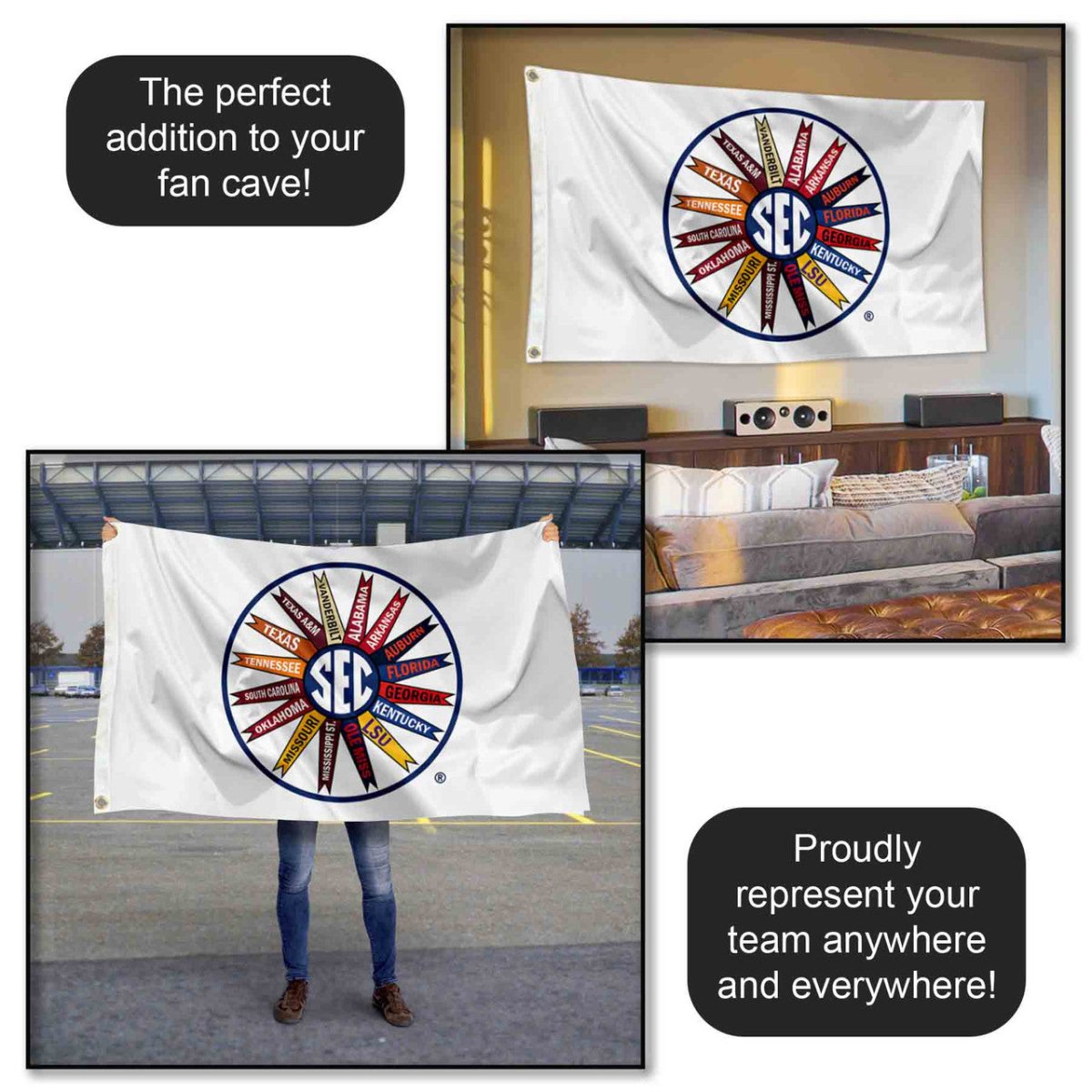 Ole Miss SEC Pinwheel Logo Flag - Shop B - Unlimited - novelty flags