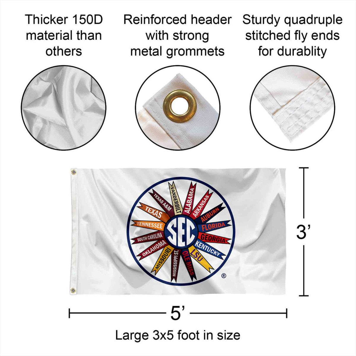 Ole Miss SEC Pinwheel Logo Flag - Shop B - Unlimited - novelty flags